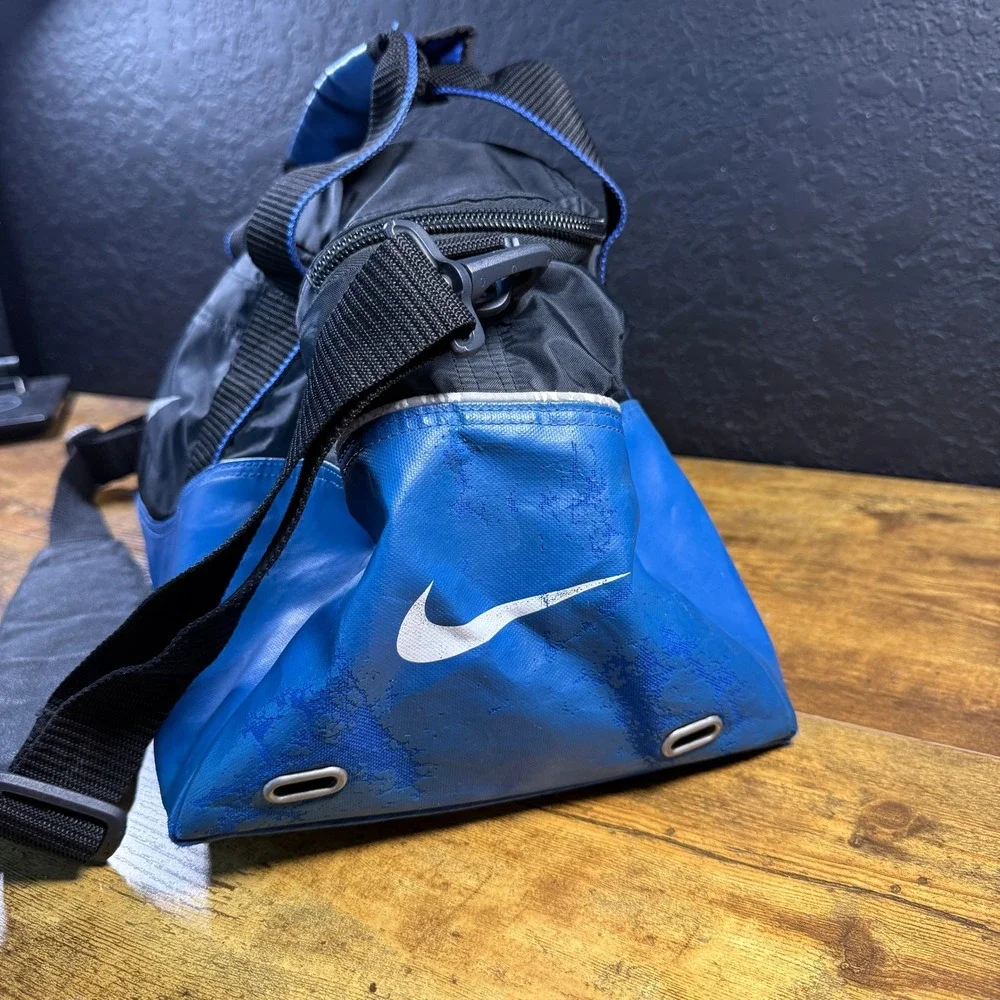 Nike Team Training Black Blue Synthetic Duffel Bag Unisex Medium